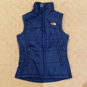 Women’s The North Face navy blue vest, size S/P